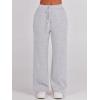 imageANRABESS Womens 2 Piece Outfits Half Zip Sweatshirt amp Wide Leg Pants Airport Travel Lounge Matching Sets Sweatsuits ClothingLight Grey