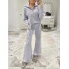 imageANRABESS Womens 2 Piece Outfits Half Zip Sweatshirt amp Wide Leg Pants Airport Travel Lounge Matching Sets Sweatsuits ClothingLight Grey