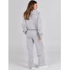 imageANRABESS Womens 2 Piece Outfits Half Zip Sweatshirt amp Wide Leg Pants Airport Travel Lounge Matching Sets Sweatsuits ClothingLight Grey