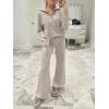 imageANRABESS Womens 2 Piece Outfits Half Zip Sweatshirt amp Wide Leg Pants Airport Travel Lounge Matching Sets Sweatsuits ClothingLight Khaki