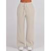 imageANRABESS Womens 2 Piece Outfits Half Zip Sweatshirt amp Wide Leg Pants Airport Travel Lounge Matching Sets Sweatsuits ClothingLight Khaki