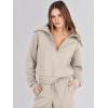 imageANRABESS Womens 2 Piece Outfits Half Zip Sweatshirt amp Wide Leg Pants Airport Travel Lounge Matching Sets Sweatsuits ClothingLight Khaki