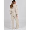 imageANRABESS Womens 2 Piece Outfits Half Zip Sweatshirt amp Wide Leg Pants Airport Travel Lounge Matching Sets Sweatsuits ClothingLight Khaki