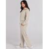 imageANRABESS Womens 2 Piece Outfits Half Zip Sweatshirt amp Wide Leg Pants Airport Travel Lounge Matching Sets Sweatsuits ClothingLight Khaki
