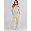 imageANRABESS Womens 2 Piece Outfits Half Zip Sweatshirt amp Wide Leg Pants Airport Travel Lounge Matching Sets Sweatsuits ClothingLight Khaki