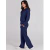 imageANRABESS Womens 2 Piece Outfits Half Zip Sweatshirt amp Wide Leg Pants Airport Travel Lounge Matching Sets Sweatsuits ClothingNavy Blue