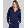 imageANRABESS Womens 2 Piece Outfits Half Zip Sweatshirt amp Wide Leg Pants Airport Travel Lounge Matching Sets Sweatsuits ClothingNavy Blue