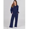 imageANRABESS Womens 2 Piece Outfits Half Zip Sweatshirt amp Wide Leg Pants Airport Travel Lounge Matching Sets Sweatsuits ClothingNavy Blue