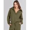 imageANRABESS Womens 2 Piece Outfits Half Zip Sweatshirt amp Wide Leg Pants Airport Travel Lounge Matching Sets Sweatsuits ClothingOlive