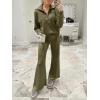 imageANRABESS Womens 2 Piece Outfits Half Zip Sweatshirt amp Wide Leg Pants Airport Travel Lounge Matching Sets Sweatsuits ClothingOlive