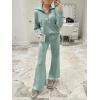 imageANRABESS Womens 2 Piece Outfits Half Zip Sweatshirt amp Wide Leg Pants Airport Travel Lounge Matching Sets Sweatsuits ClothingPea Green