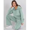 imageANRABESS Womens 2 Piece Outfits Half Zip Sweatshirt amp Wide Leg Pants Airport Travel Lounge Matching Sets Sweatsuits ClothingPea Green