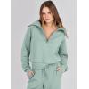 imageANRABESS Womens 2 Piece Outfits Half Zip Sweatshirt amp Wide Leg Pants Airport Travel Lounge Matching Sets Sweatsuits ClothingPea Green