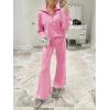 imageANRABESS Womens 2 Piece Outfits Half Zip Sweatshirt amp Wide Leg Pants Airport Travel Lounge Matching Sets Sweatsuits ClothingPink
