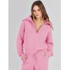 imageANRABESS Womens 2 Piece Outfits Half Zip Sweatshirt amp Wide Leg Pants Airport Travel Lounge Matching Sets Sweatsuits ClothingPink