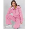 imageANRABESS Womens 2 Piece Outfits Half Zip Sweatshirt amp Wide Leg Pants Airport Travel Lounge Matching Sets Sweatsuits ClothingPink