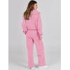 imageANRABESS Womens 2 Piece Outfits Half Zip Sweatshirt amp Wide Leg Pants Airport Travel Lounge Matching Sets Sweatsuits ClothingPink