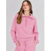 imageANRABESS Womens 2 Piece Outfits Half Zip Sweatshirt amp Wide Leg Pants Airport Travel Lounge Matching Sets Sweatsuits ClothingPink