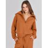 imageANRABESS Womens 2 Piece Outfits Half Zip Sweatshirt amp Wide Leg Pants Airport Travel Lounge Matching Sets Sweatsuits ClothingPumpkin