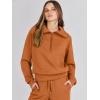 imageANRABESS Womens 2 Piece Outfits Half Zip Sweatshirt amp Wide Leg Pants Airport Travel Lounge Matching Sets Sweatsuits ClothingPumpkin