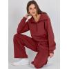 imageANRABESS Womens 2 Piece Outfits Half Zip Sweatshirt amp Wide Leg Pants Airport Travel Lounge Matching Sets Sweatsuits ClothingRed