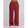 imageANRABESS Womens 2 Piece Outfits Half Zip Sweatshirt amp Wide Leg Pants Airport Travel Lounge Matching Sets Sweatsuits ClothingRed