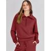 imageANRABESS Womens 2 Piece Outfits Half Zip Sweatshirt amp Wide Leg Pants Airport Travel Lounge Matching Sets Sweatsuits ClothingRed