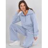imageANRABESS Womens 2 Piece Outfits Half Zip Sweatshirt amp Wide Leg Pants Airport Travel Lounge Matching Sets Sweatsuits ClothingSky Blue