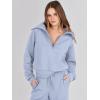 imageANRABESS Womens 2 Piece Outfits Half Zip Sweatshirt amp Wide Leg Pants Airport Travel Lounge Matching Sets Sweatsuits ClothingSky Blue