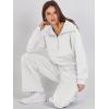 imageANRABESS Womens 2 Piece Outfits Half Zip Sweatshirt amp Wide Leg Pants Airport Travel Lounge Matching Sets Sweatsuits ClothingWhite