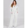 imageANRABESS Womens 2 Piece Outfits Half Zip Sweatshirt amp Wide Leg Pants Airport Travel Lounge Matching Sets Sweatsuits ClothingWhite