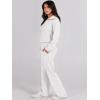 imageANRABESS Womens 2 Piece Outfits Half Zip Sweatshirt amp Wide Leg Pants Airport Travel Lounge Matching Sets Sweatsuits ClothingWhite