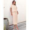 imageANRABESS Womens 2 Piece Skirt SetsStriped Knit Sweater Midi DressComfy CuteLounge Casual Travel for Summer or Early FallBeige