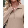 imageANRABESS Womens Long Sleeve Polo Sweaters Knit Button Shirt Lightweight Dressy Casual Basic Pullover Tops 2025 Fall Fashion