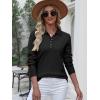 imageANRABESS Womens Long Sleeve Polo Sweaters Knit Button Shirt Lightweight Dressy Casual Basic Pullover Tops 2025 Fall Fashion Black Medium