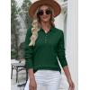 imageANRABESS Womens Long Sleeve Polo Sweaters Knit Button Shirt Lightweight Dressy Casual Basic Pullover Tops 2025 Fall Fashion Forest Green Small