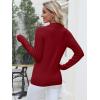 imageANRABESS Womens Long Sleeve Polo Sweaters Knit Button Shirt Lightweight Dressy Casual Basic Pullover Tops 2025 Fall Fashion Red Large