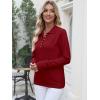 imageANRABESS Womens Long Sleeve Polo Sweaters Knit Button Shirt Lightweight Dressy Casual Basic Pullover Tops 2025 Fall Fashion Red Large