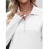 imageANRABESS Womens Long Sleeve Polo Sweaters Knit Button Shirt Lightweight Dressy Casual Basic Pullover Tops 2025 Fall Fashion White XLarge