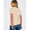 imageANRABESS Womens Short Sleeve Sweater Scoop Neck 2026 Casual Lightweight Pullover Tops Spring Summer ClothesBeige