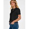 imageANRABESS Womens Short Sleeve Sweater Scoop Neck 2026 Casual Lightweight Pullover Tops Spring Summer ClothesBlack