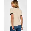 imageANRABESS Womens Short Sleeve Sweater Scoop Neck 2026 Casual Lightweight Pullover Tops Spring Summer ClothesBlackbeige