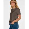 imageANRABESS Womens Short Sleeve Sweater Scoop Neck 2026 Casual Lightweight Pullover Tops Spring Summer ClothesCoffee