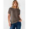 imageANRABESS Womens Short Sleeve Sweater Scoop Neck 2026 Casual Lightweight Pullover Tops Spring Summer ClothesCoffee