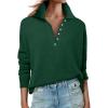imageANRABESS Womens Long Sleeve Polo Sweaters Knit Button Shirt Lightweight Dressy Casual Basic Pullover Tops 2025 Fall Fashion Forest Green Small