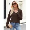 imageANRABESS Lightweight Sweaters for Women Long Sleeve V Neck Shirts Business Casual Work Blouses 2025 Fall Knit Pullover TopsCoffee
