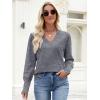 imageANRABESS Lightweight Sweaters for Women Long Sleeve V Neck Shirts Business Casual Work Blouses 2025 Fall Knit Pullover TopsDark Grey