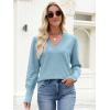 imageANRABESS Lightweight Sweaters for Women Long Sleeve V Neck Shirts Business Casual Work Blouses 2025 Fall Knit Pullover TopsLight Blue