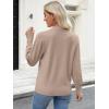 imageANRABESS Lightweight Sweaters for Women Long Sleeve V Neck Shirts Business Casual Work Blouses 2025 Fall Knit Pullover TopsTan