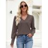 imageANRABESS Lightweight Sweaters for Women Long Sleeve V Neck Shirts Business Casual Work Blouses 2025 Fall Knit Pullover TopsTaupe